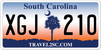 SC license plate XGJ210