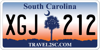 SC license plate XGJ212