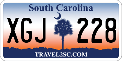 SC license plate XGJ228