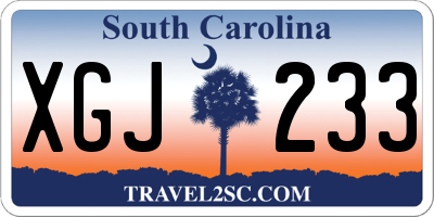 SC license plate XGJ233