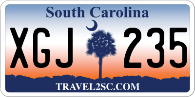 SC license plate XGJ235