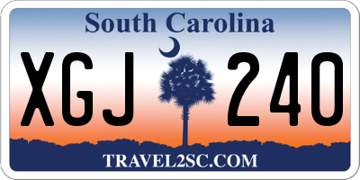 SC license plate XGJ240