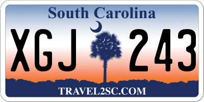 SC license plate XGJ243