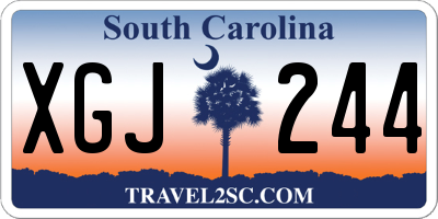 SC license plate XGJ244