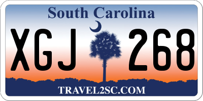 SC license plate XGJ268
