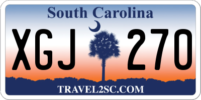 SC license plate XGJ270
