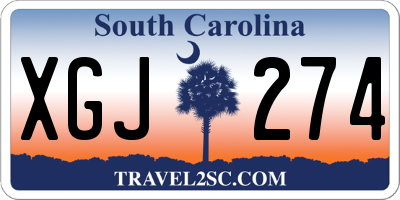 SC license plate XGJ274