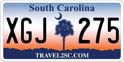 SC license plate XGJ275