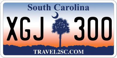 SC license plate XGJ300