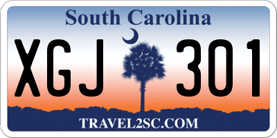 SC license plate XGJ301