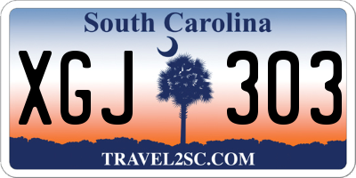 SC license plate XGJ303