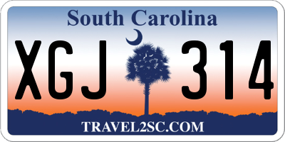 SC license plate XGJ314