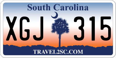 SC license plate XGJ315