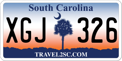 SC license plate XGJ326