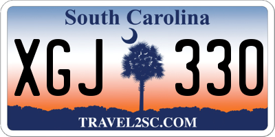 SC license plate XGJ330