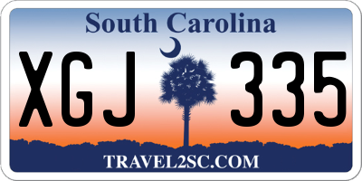 SC license plate XGJ335