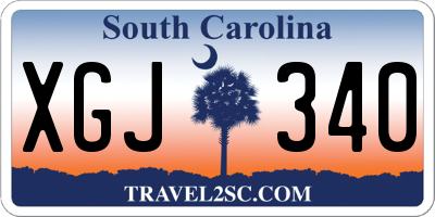 SC license plate XGJ340