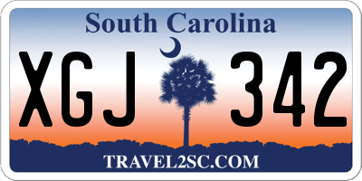 SC license plate XGJ342