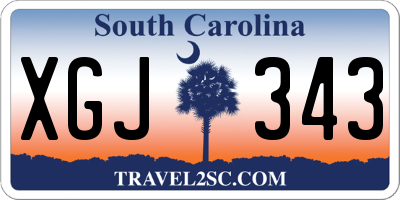 SC license plate XGJ343