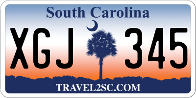 SC license plate XGJ345