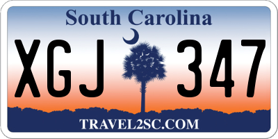 SC license plate XGJ347
