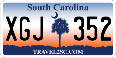 SC license plate XGJ352
