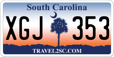 SC license plate XGJ353