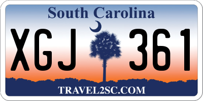 SC license plate XGJ361