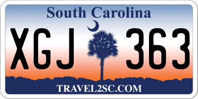 SC license plate XGJ363