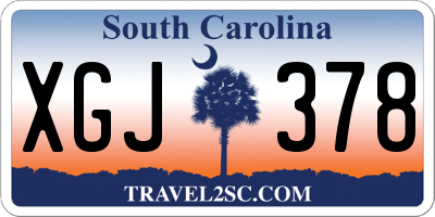 SC license plate XGJ378