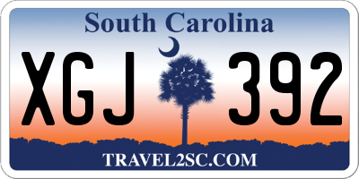 SC license plate XGJ392