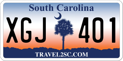SC license plate XGJ401