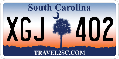 SC license plate XGJ402