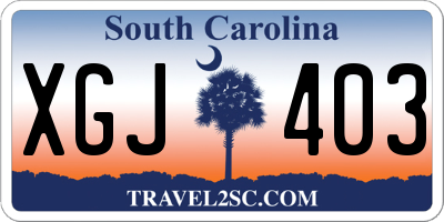 SC license plate XGJ403