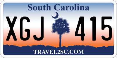 SC license plate XGJ415