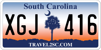 SC license plate XGJ416