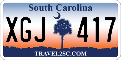 SC license plate XGJ417