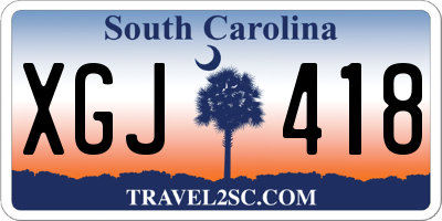 SC license plate XGJ418