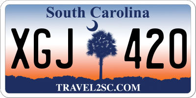 SC license plate XGJ420