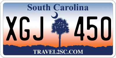 SC license plate XGJ450