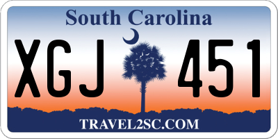 SC license plate XGJ451