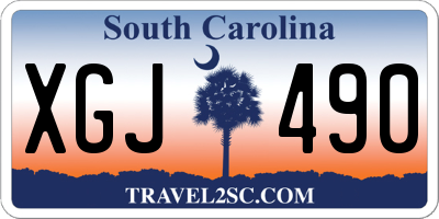 SC license plate XGJ490