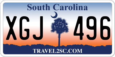SC license plate XGJ496
