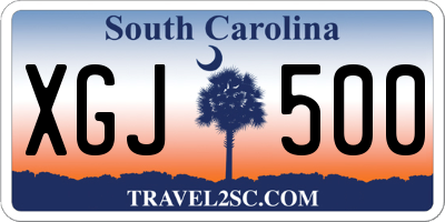 SC license plate XGJ500