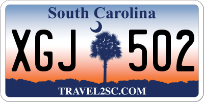 SC license plate XGJ502
