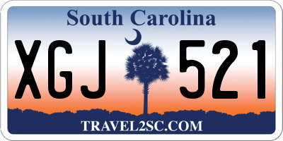 SC license plate XGJ521