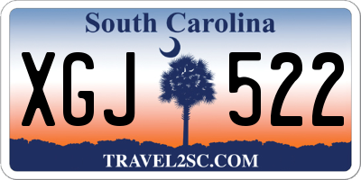SC license plate XGJ522