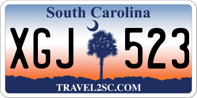 SC license plate XGJ523