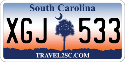 SC license plate XGJ533