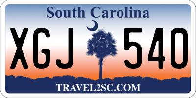 SC license plate XGJ540